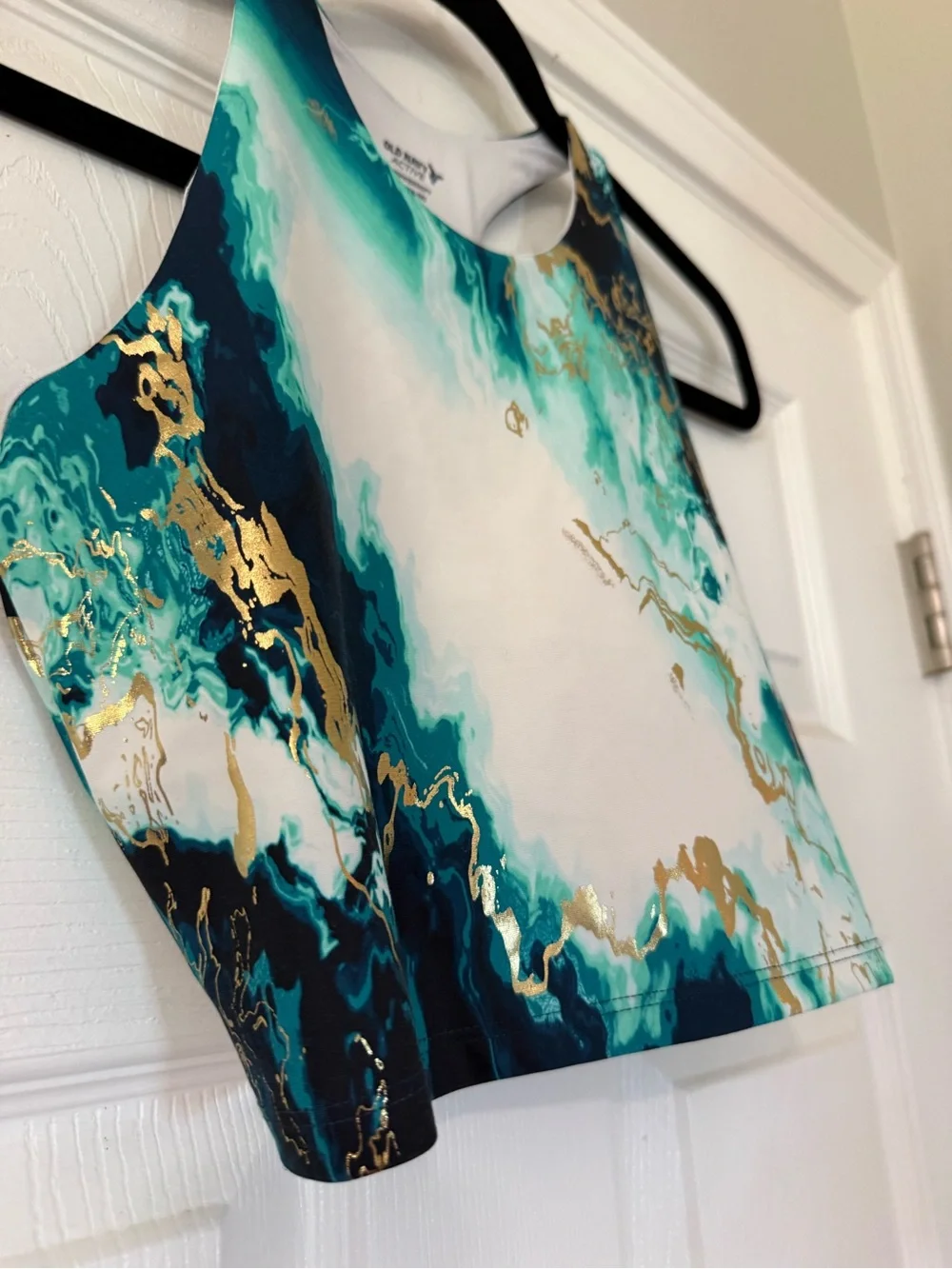 Old Navy Active Girl’s  Teal Marble Print Crop Tank